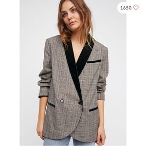 Free People Plaid Blazer